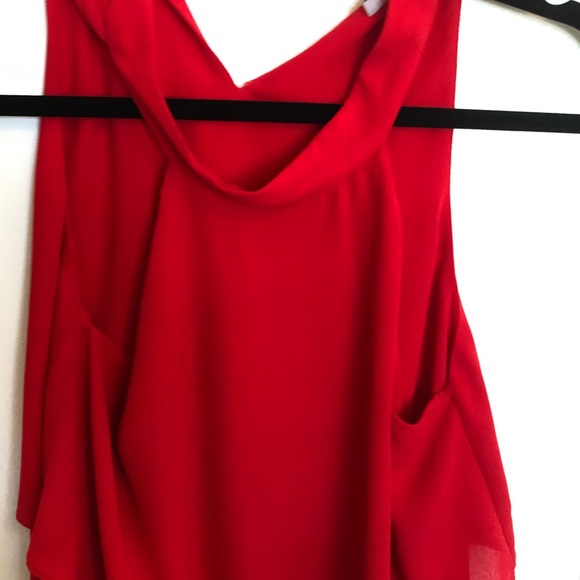 Zara Red Halter-Neck Blouse with Tie-Up Back - Picture 5 of 8